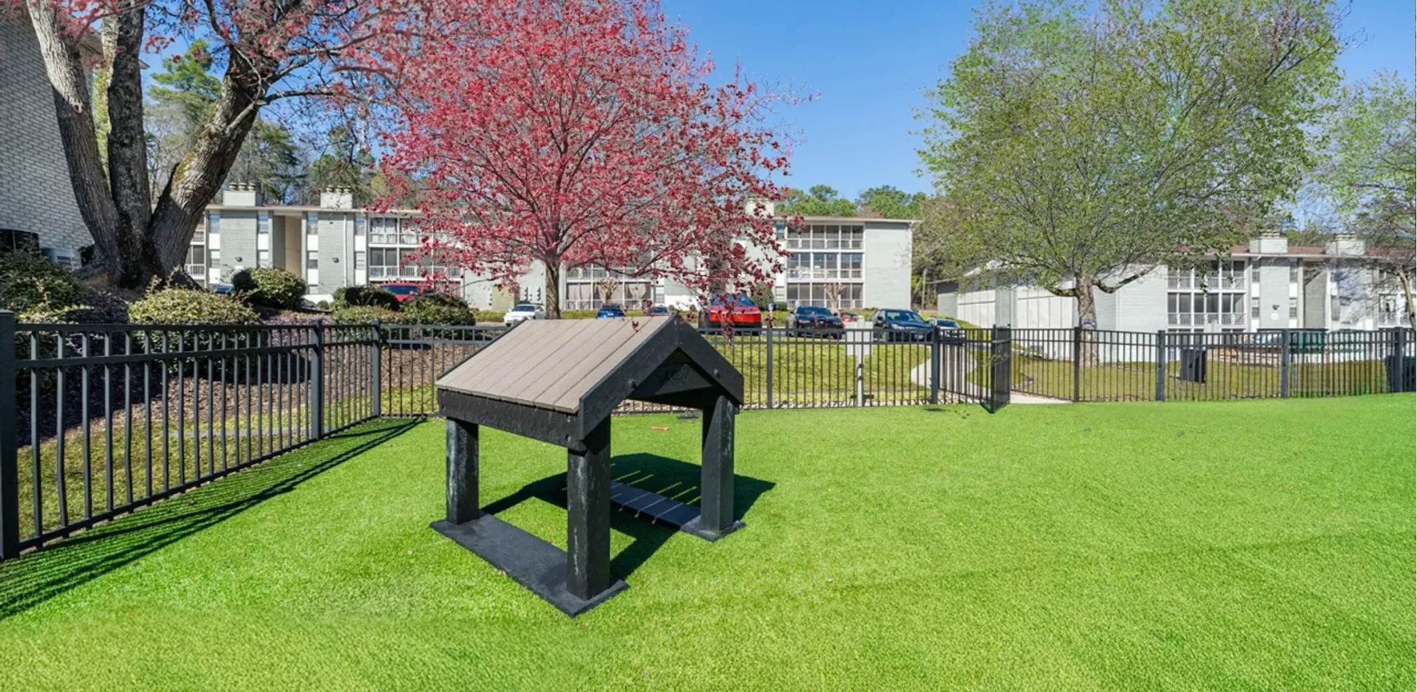 Hawthorne at Wisteria outdoor playground space with surrounding greenery